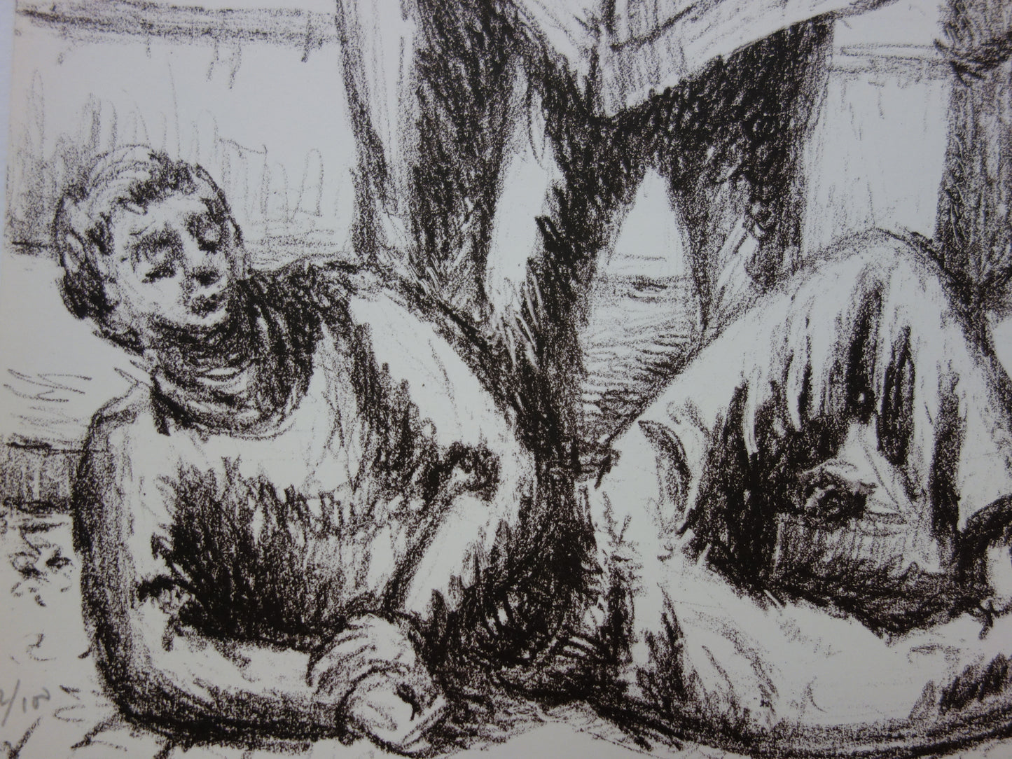 Jean HELION : Lecteurs de journaux - Lithographie originale signée