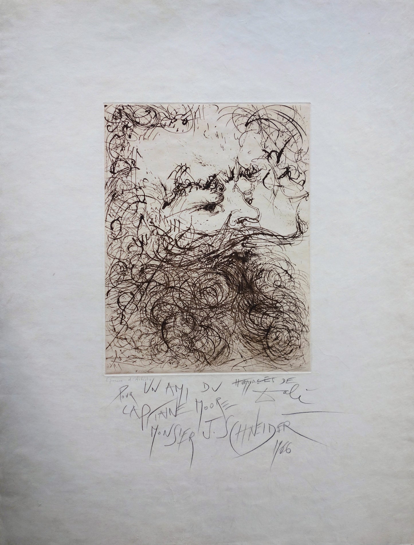 Salvador DALI : L'intellect jaillissant - Gravure originale signée et dédicacée