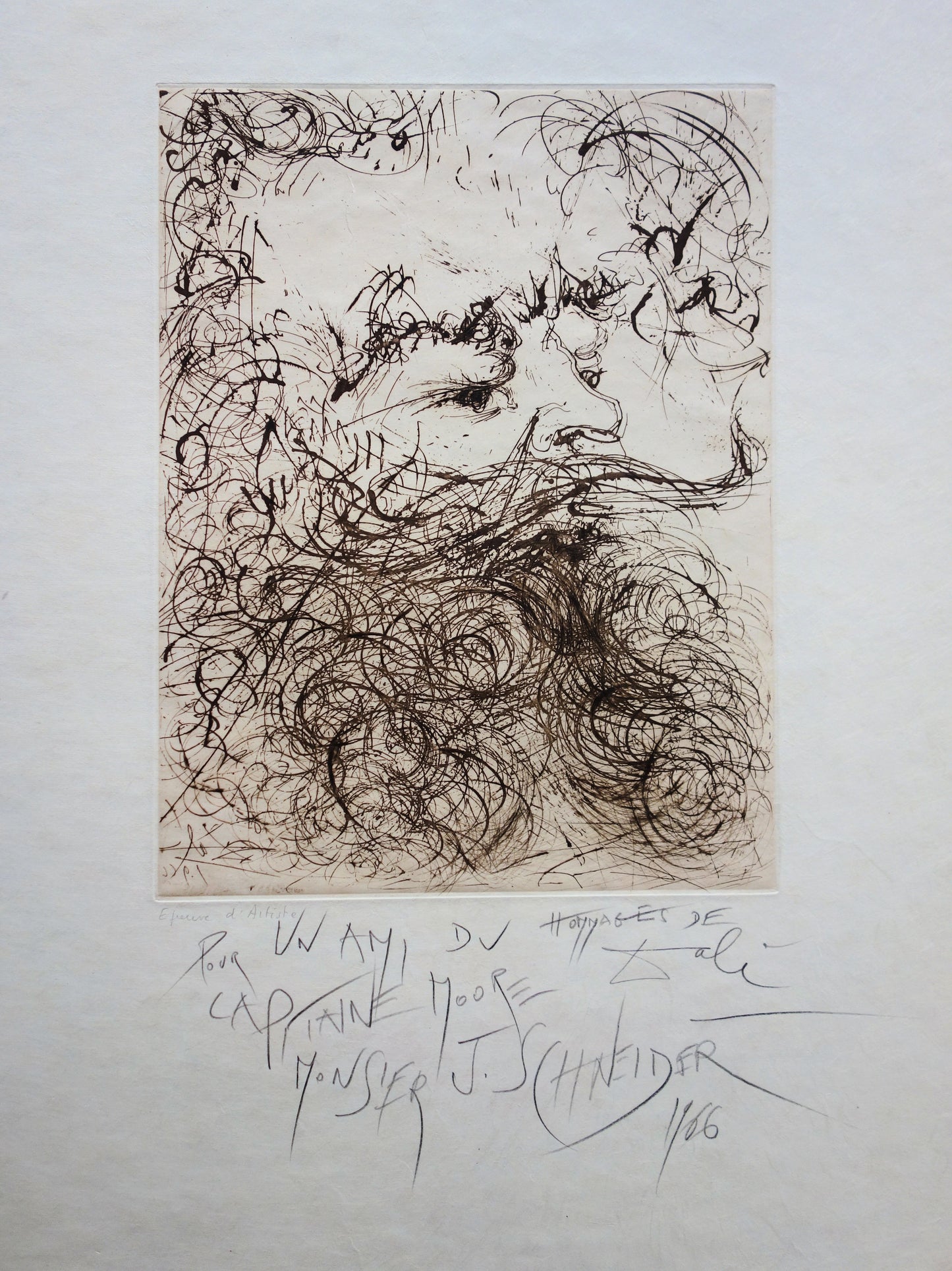 Salvador DALI : L'intellect jaillissant - Gravure originale signée et dédicacée