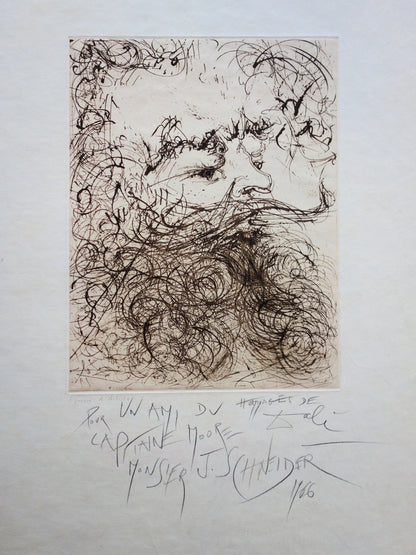 Salvador DALI : L'intellect jaillissant - Gravure originale signée et dédicacée