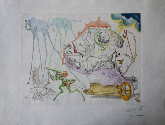 Salvador DALI : Dionysos - Gravure originale signée