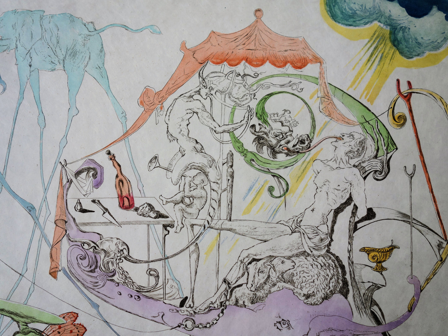 Salvador DALI : Dionysos - Gravure originale signée