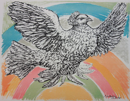 Pablo PICASSO : Colombe à l'arc en ciel - Lithographie signée