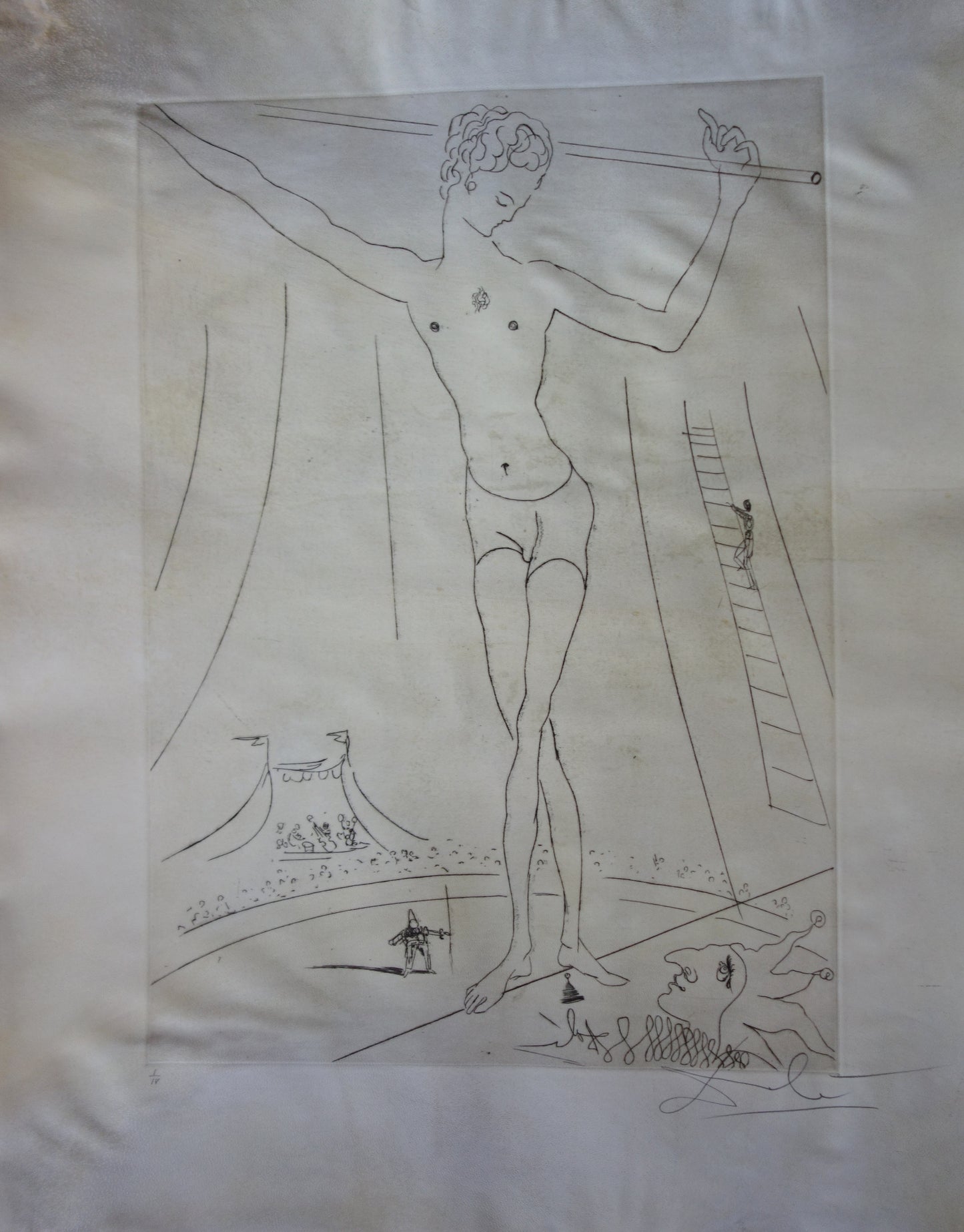 Salvador DALI : L'équilibriste - Gravure originale signée