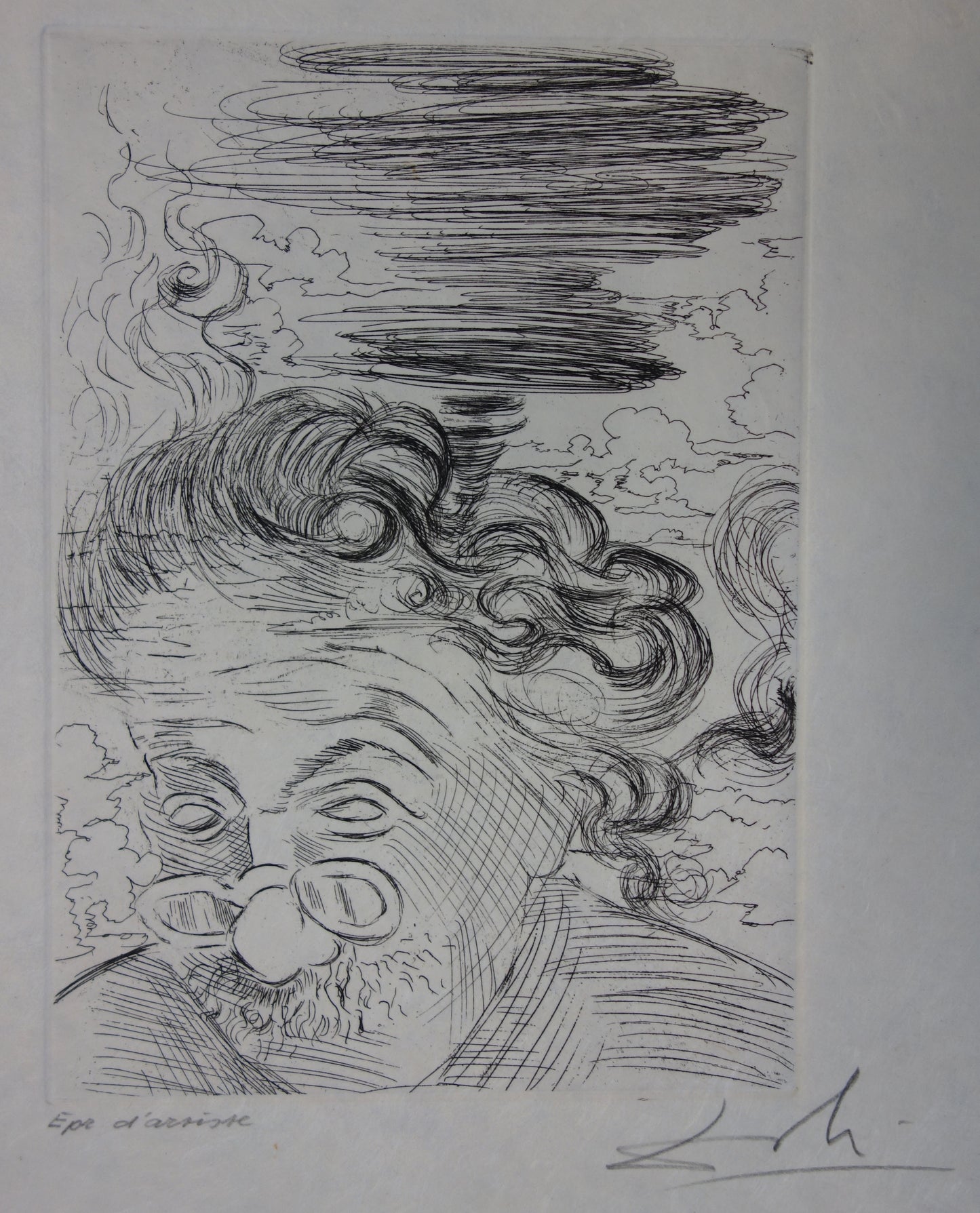 Salvador DALI : Einstein - Gravure originale signée