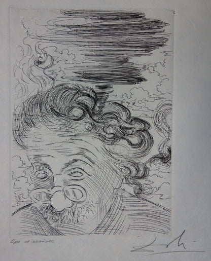 Salvador DALI : Einstein - Gravure originale signée
