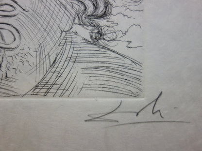 Salvador DALI : Einstein - Gravure originale signée