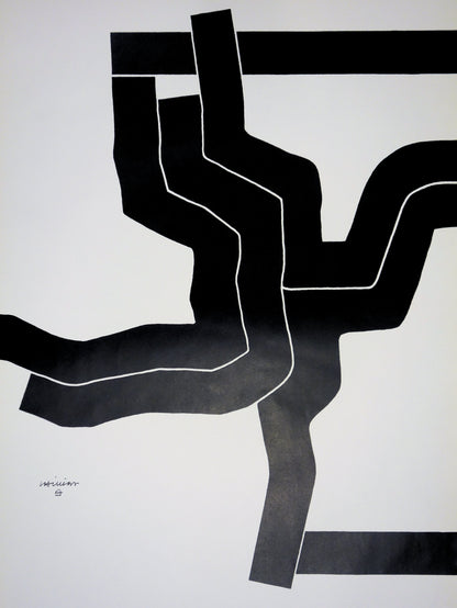 Eduardo CHILLIDA : Black Pattern - Lithographie originale signée
