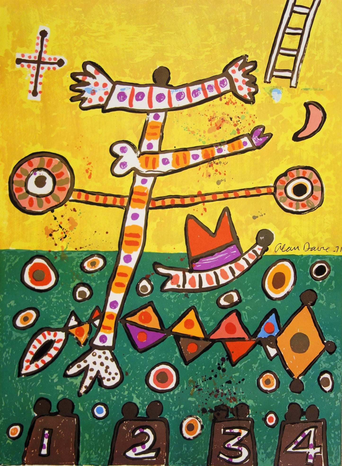 Alan DAVIE : Fête du sport  - Lithographie originale signée