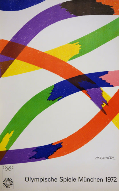 Piero DORAZIO : Rubans colorés - Lithographie originale signée