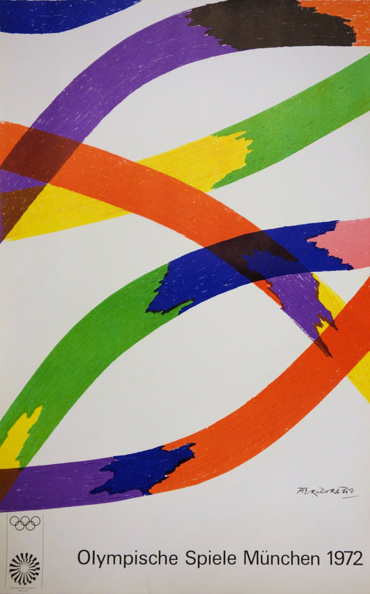 Piero DORAZIO : Rubans colorés - Lithographie originale signée