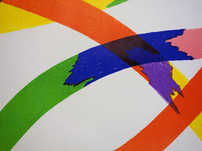 Piero DORAZIO : Rubans colorés - Lithographie originale signée