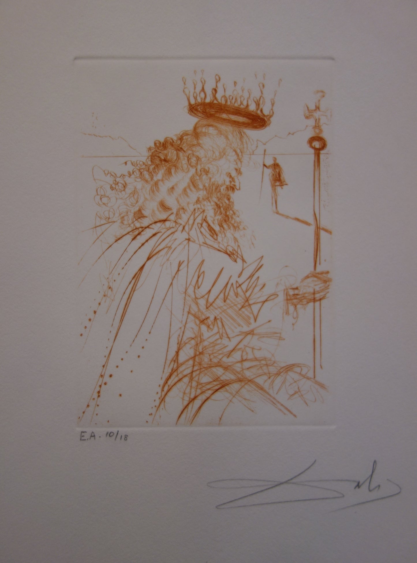 Salvador DALI : Le roi Lear - Gravure originale signée