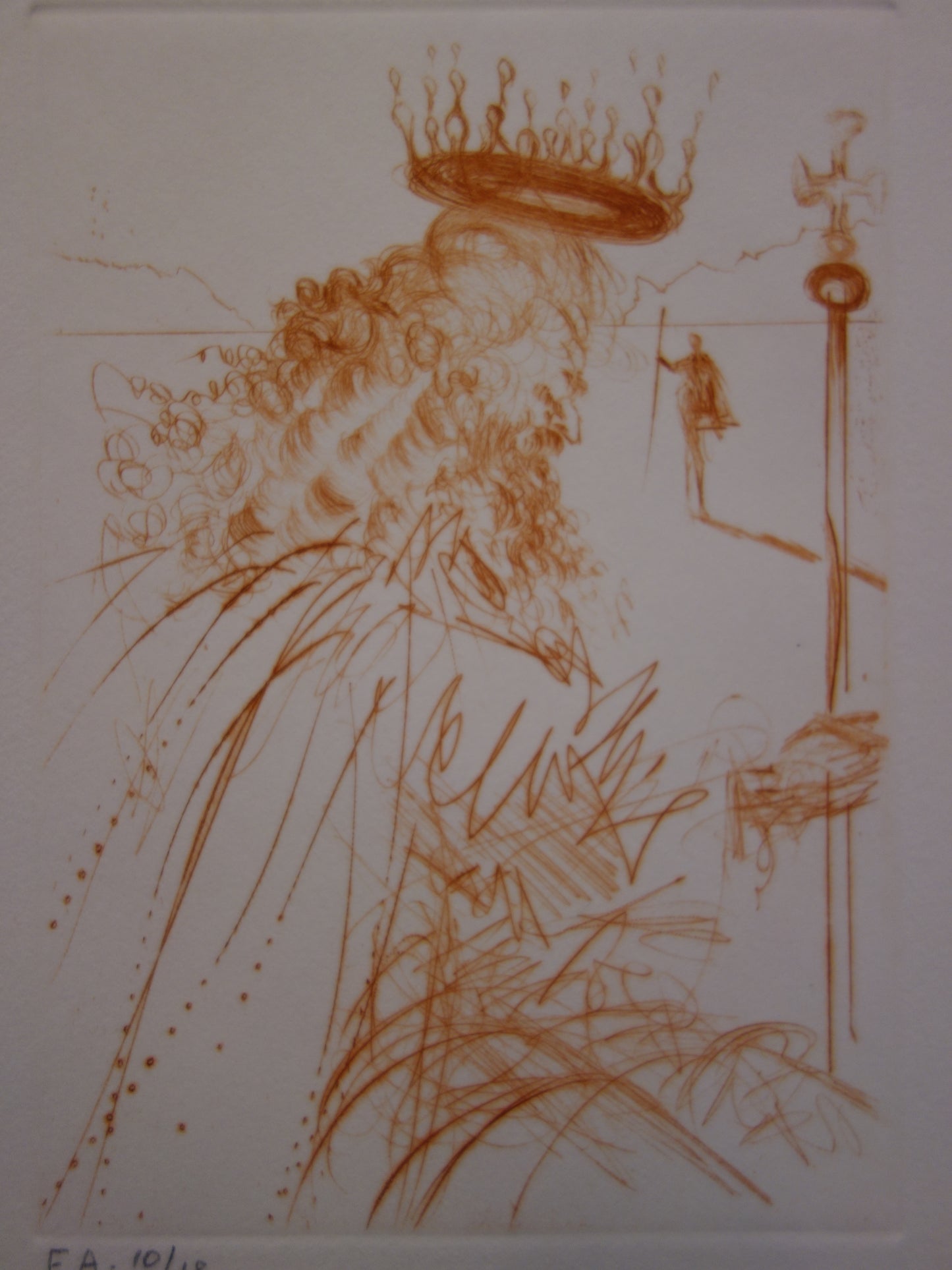 Salvador DALI : Le roi Lear - Gravure originale signée