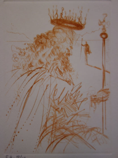 Salvador DALI : Le roi Lear - Gravure originale signée