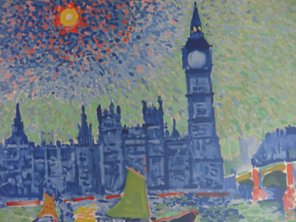 André DERAIN : Londres, Big Ben - Lithographie signée
