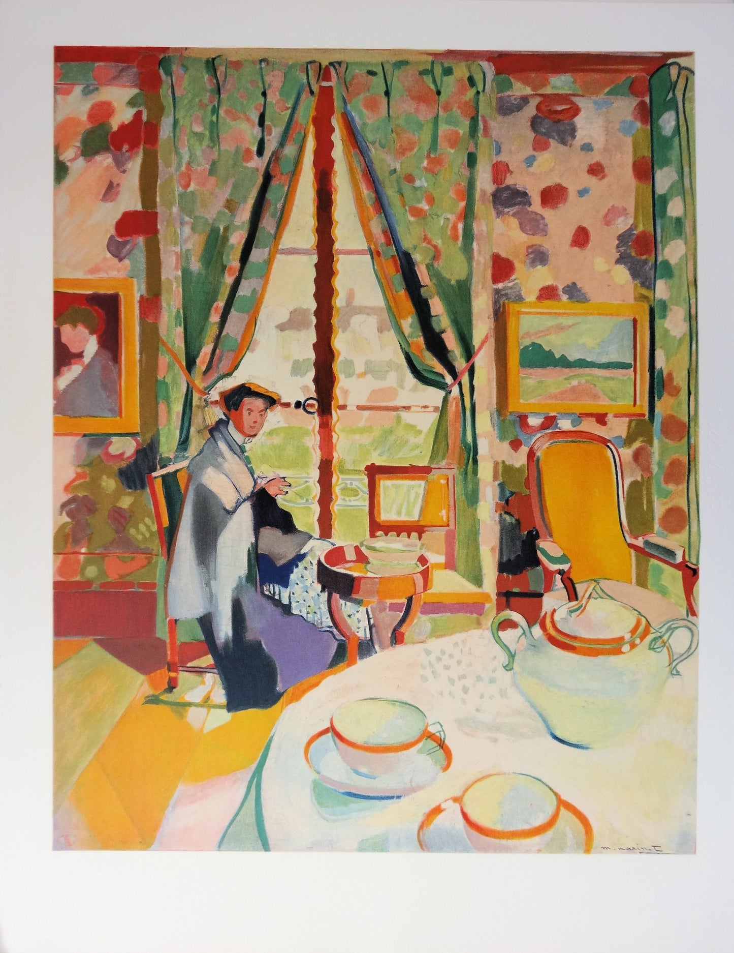 Maurice MARINOT : Intérieur fauve - Lithographie signée