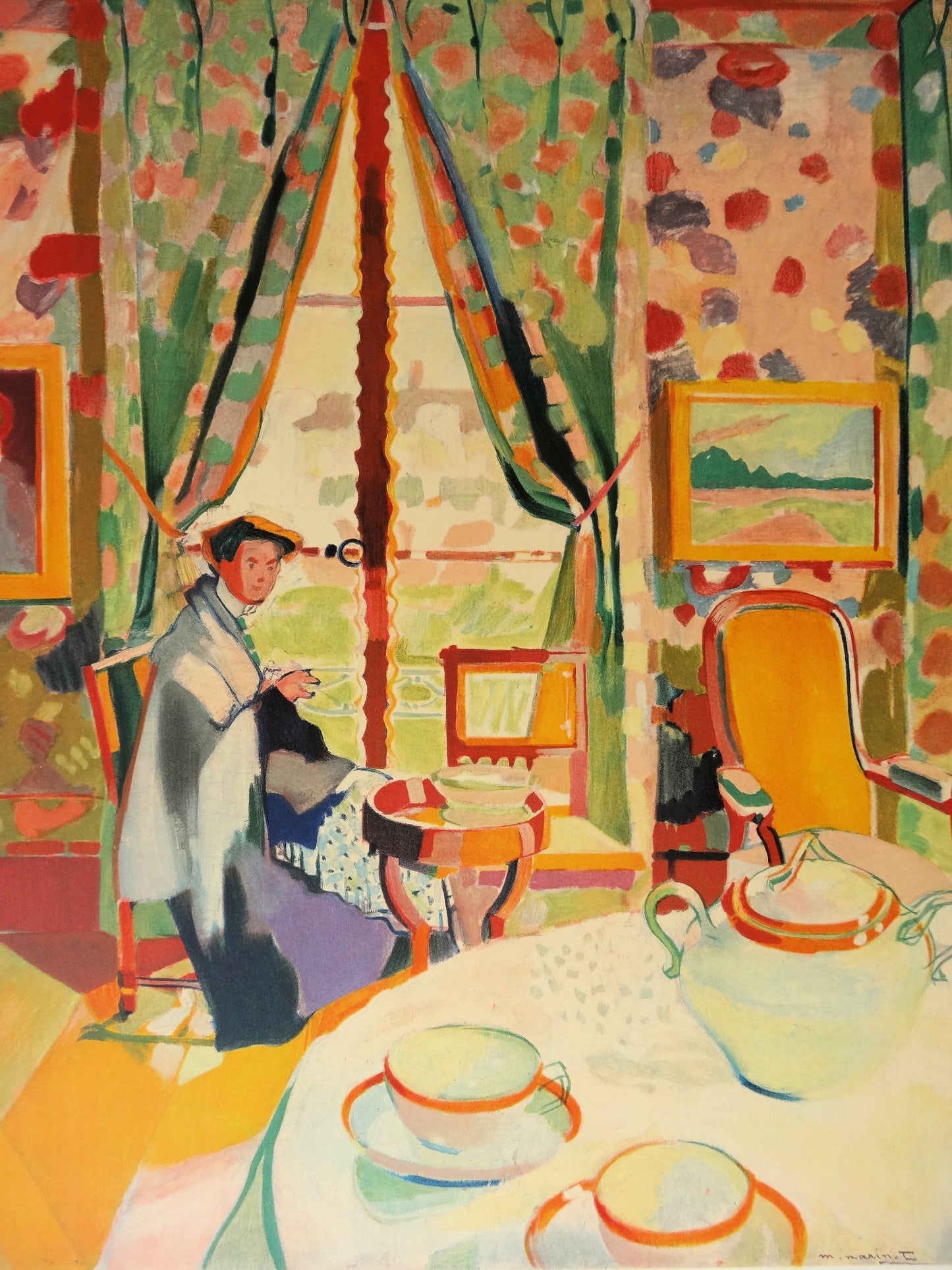 Maurice MARINOT : Intérieur fauve - Lithographie signée