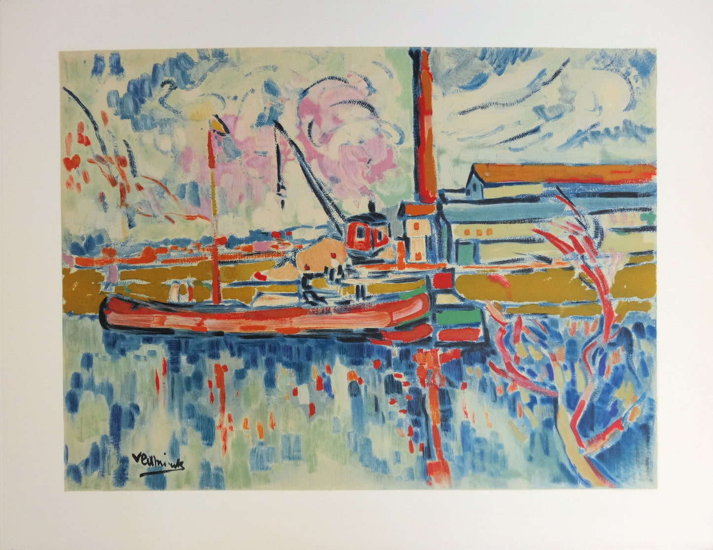 Maurice de VLAMINCK : La Seine à Chatou - Lithographie signée