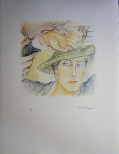 Pierre KLOSSOWSKI : Tête de Roberte - Lithographie originale signée