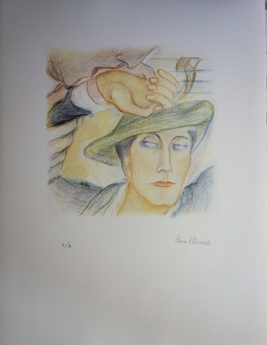 Pierre KLOSSOWSKI : Tête de Roberte - Lithographie originale signée