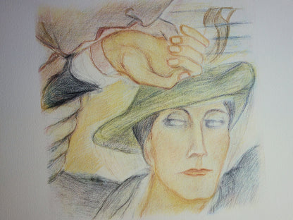 Pierre KLOSSOWSKI : Tête de Roberte - Lithographie originale signée