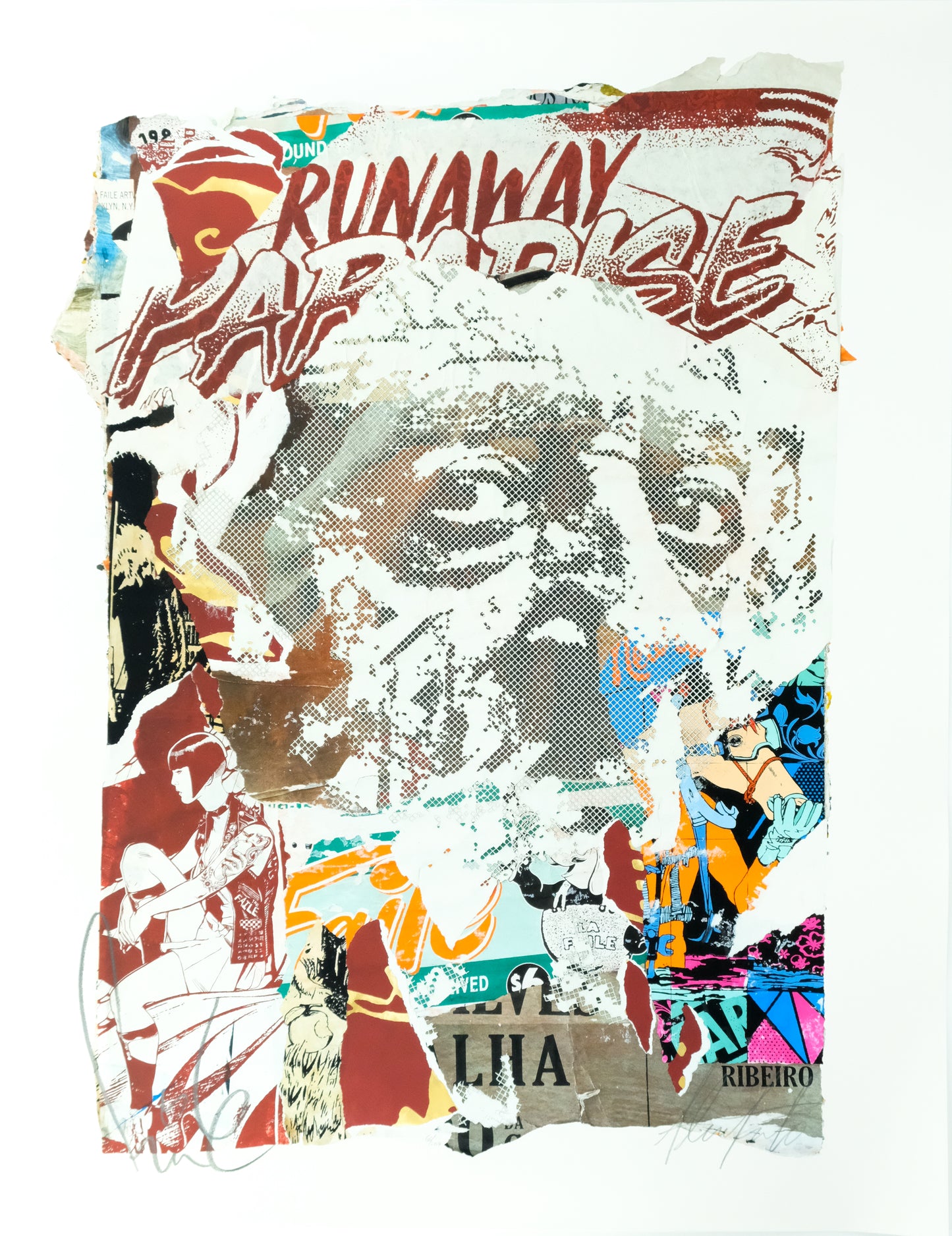 VHILS X FAILE : Substrata - Giclée originale signée
