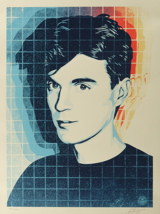 Shepard FAIREY (OBEY) : Overloading the grid (David Byrne) - Lithographie originale signée