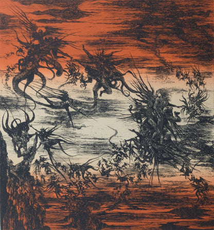 Jacques DEFFONTAINE : La bataille de l'Apocalypse - Lithographie originale signée