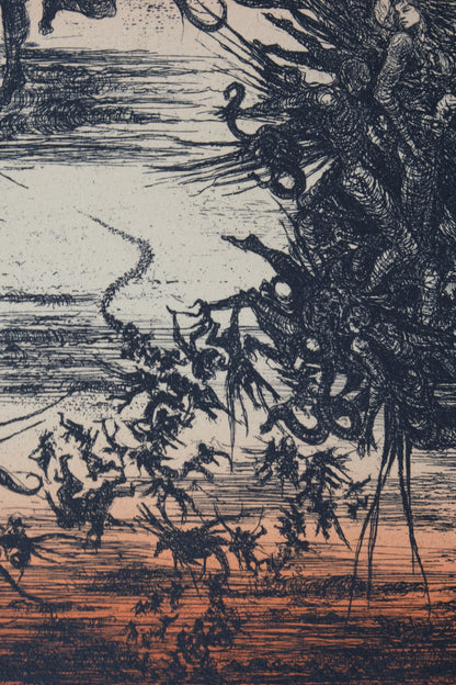 Jacques DEFFONTAINE : La bataille de l'Apocalypse - Lithographie originale signée