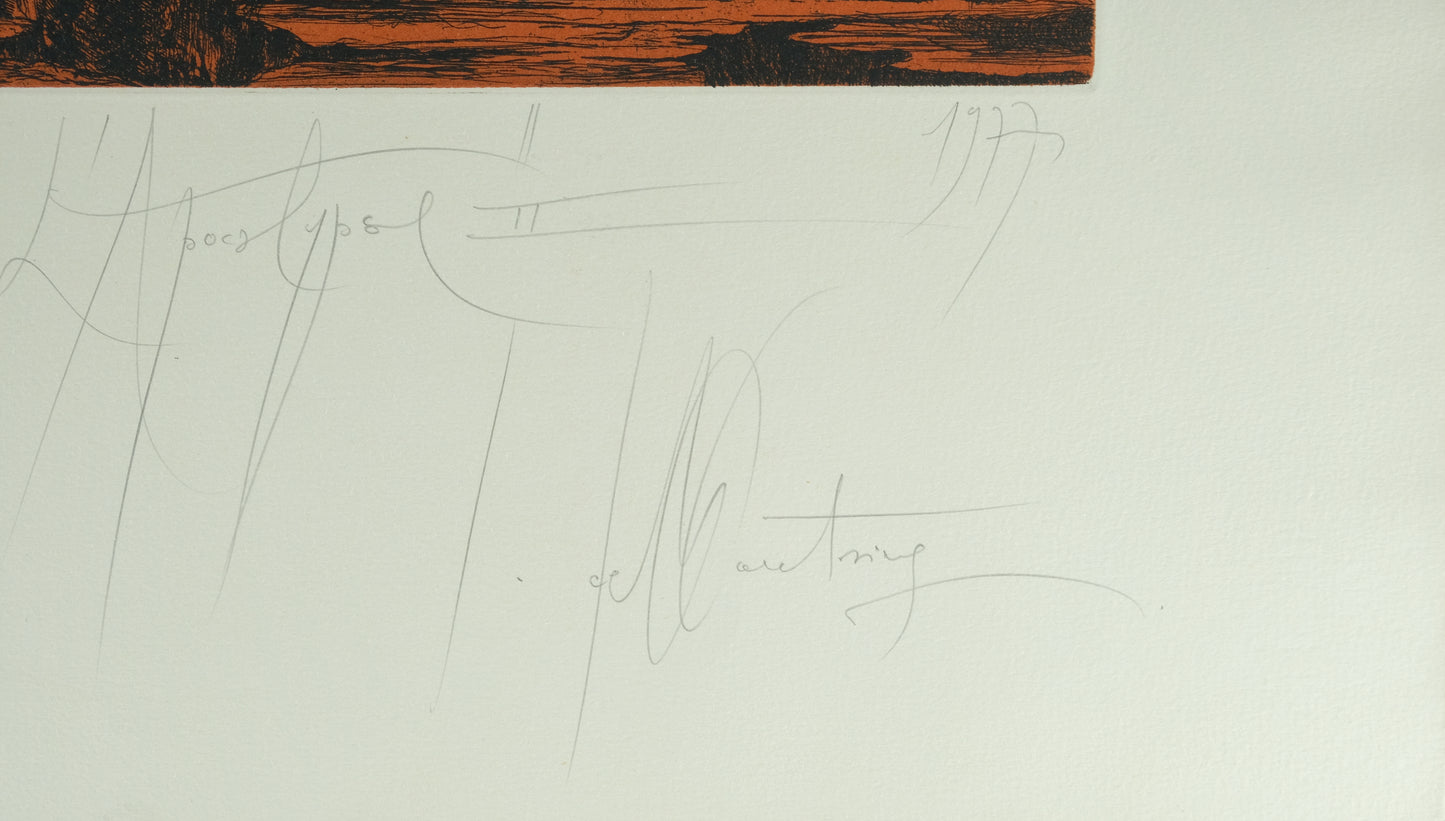 Jacques DEFFONTAINE : La bataille de l'Apocalypse - Lithographie originale signée