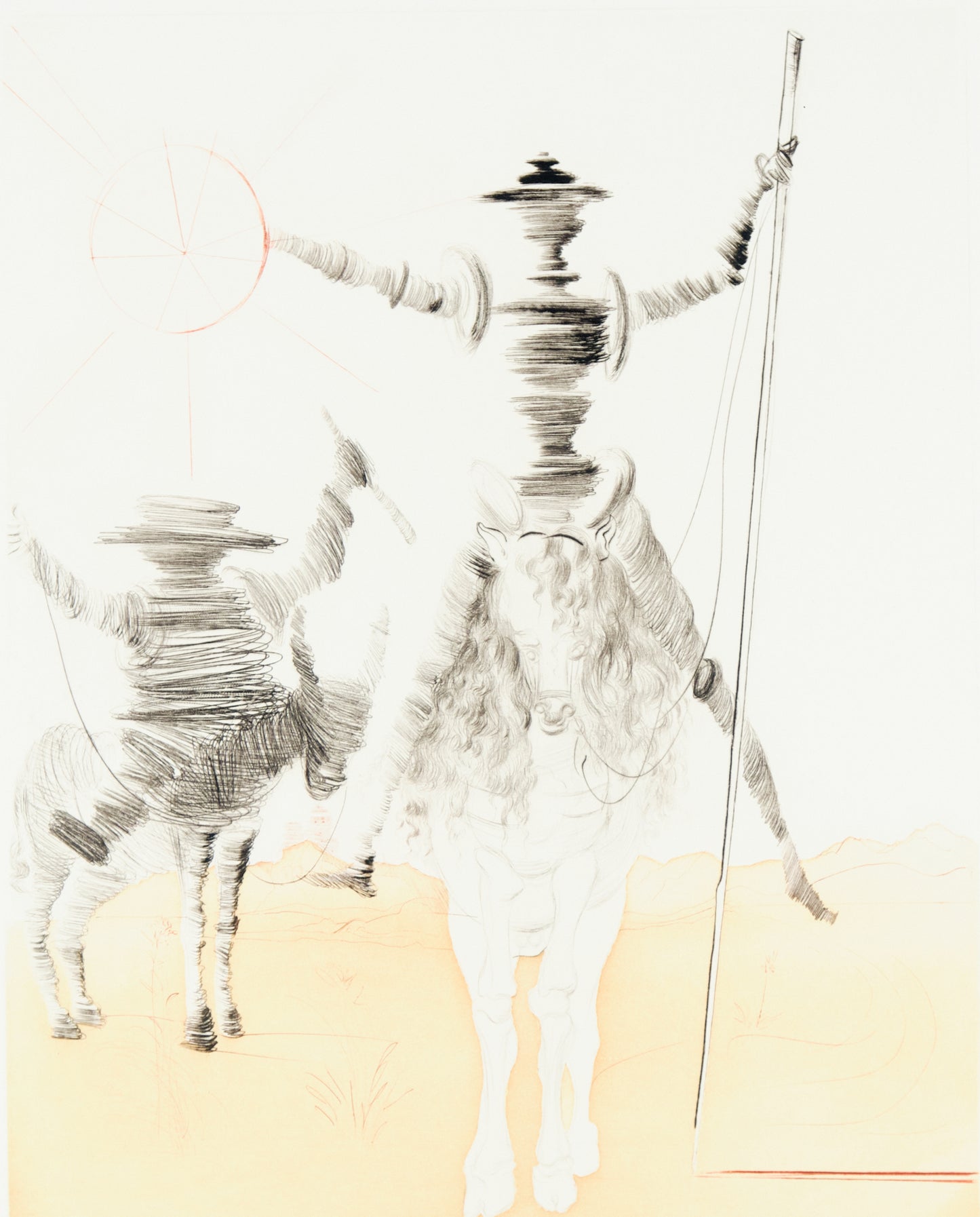 Salvador DALI : Don Quichotte et Sancho Panza - Gravure originale signée