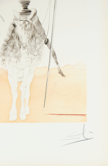 Salvador DALI : Don Quichotte et Sancho Panza - Gravure originale signée