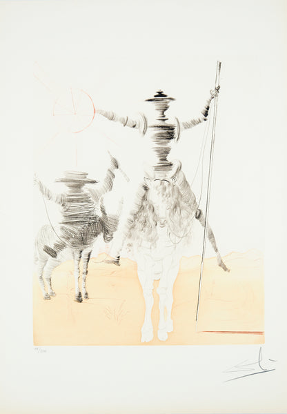 Salvador DALI : Don Quichotte et Sancho Panza - Gravure originale signée