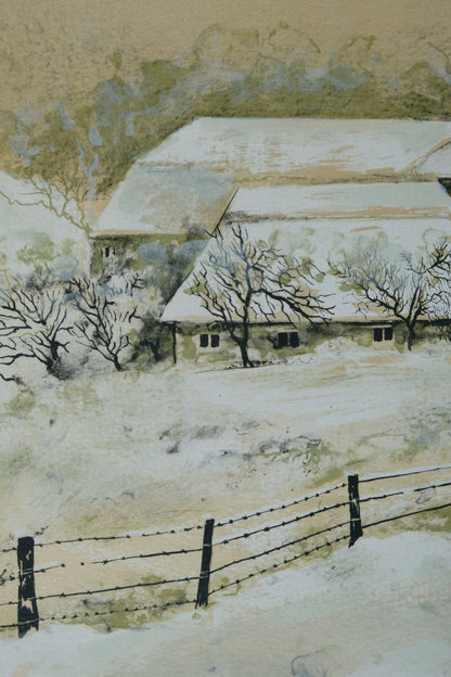Antonio RIVERA : Promenade hivernale - Lithographie originale signée