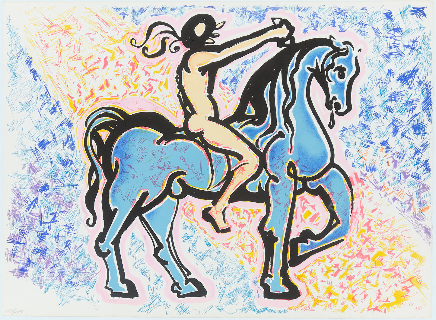 Salvador DALI : Le cavalier - Lithographie originale signée