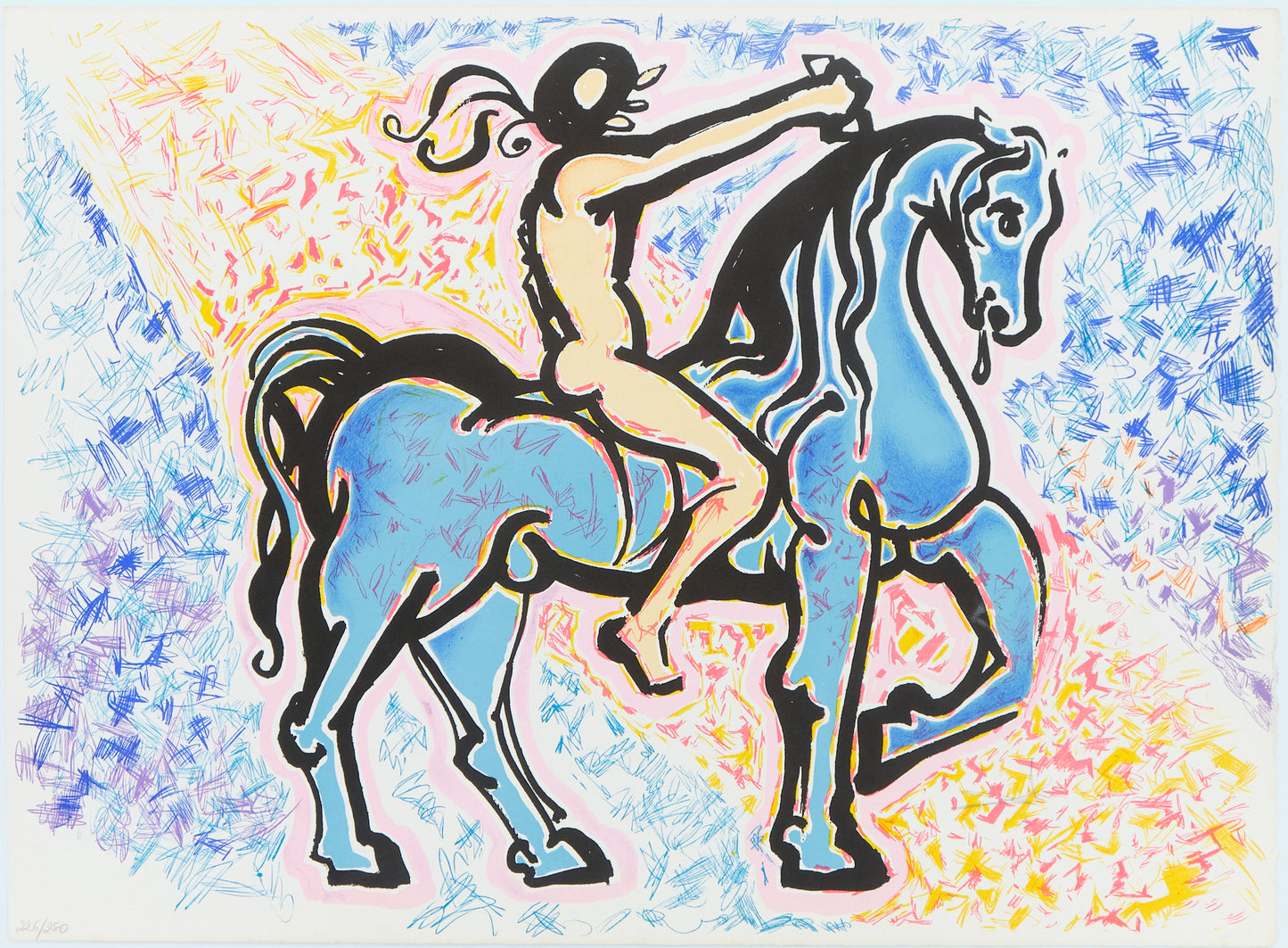 Salvador DALI : Le cavalier - Lithographie originale signée