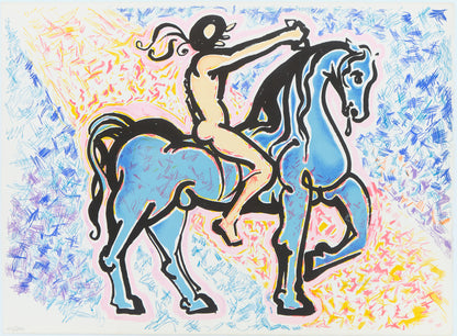 Salvador DALI : Le cavalier - Lithographie originale signée