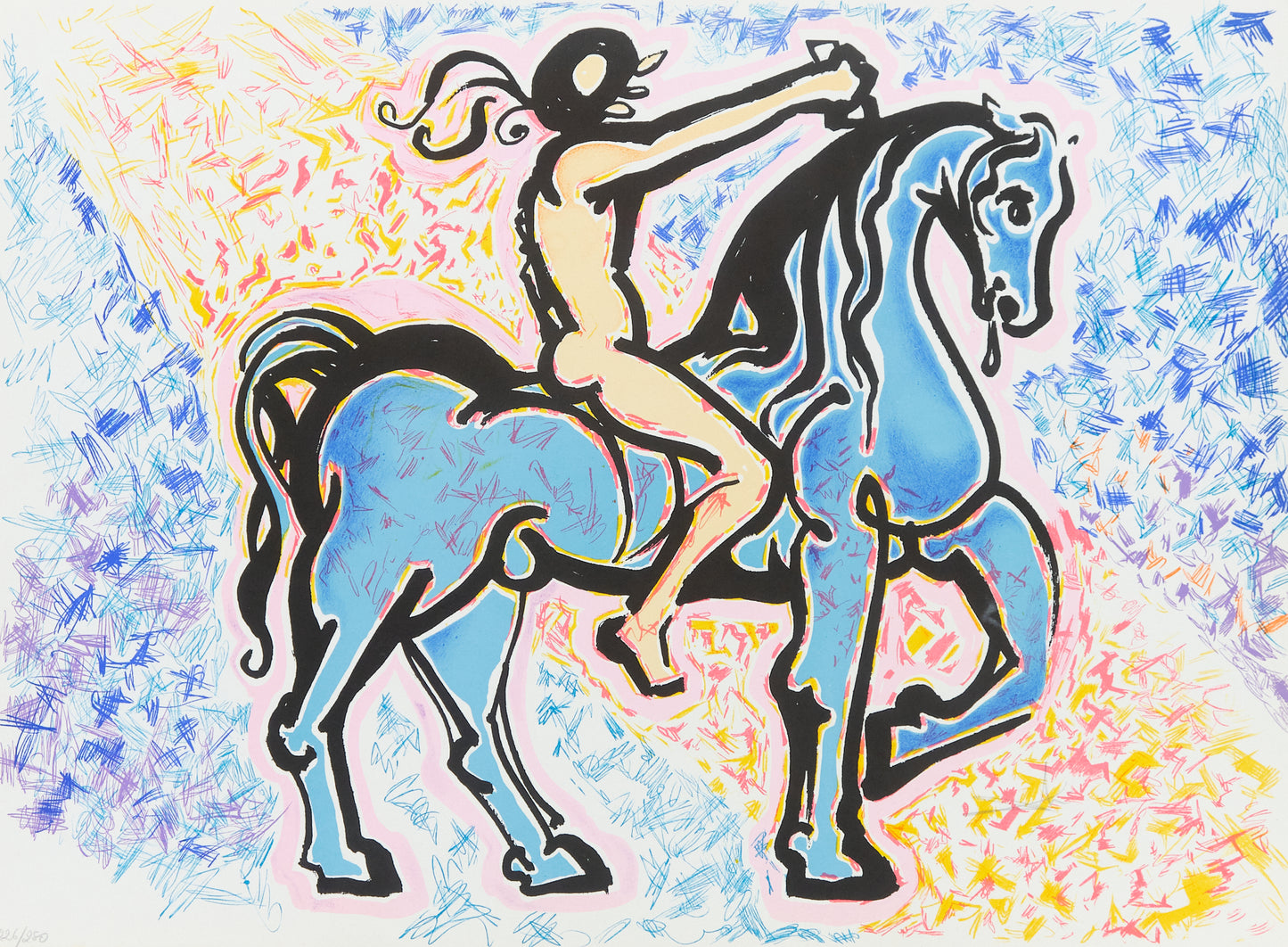 Salvador DALI : Le cavalier - Lithographie originale signée