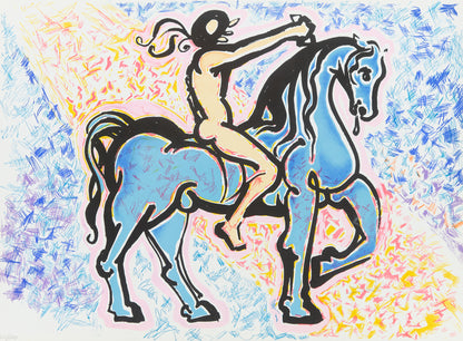 Salvador DALI : Le cavalier - Lithographie originale signée