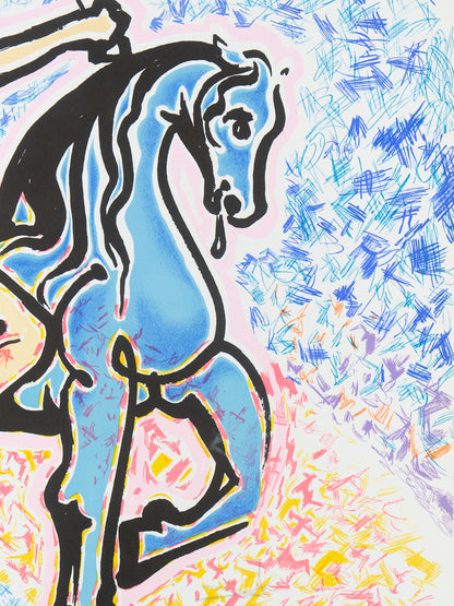Salvador DALI : Le cavalier - Lithographie originale signée