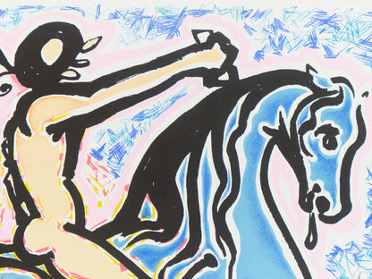 Salvador DALI : Le cavalier - Lithographie originale signée