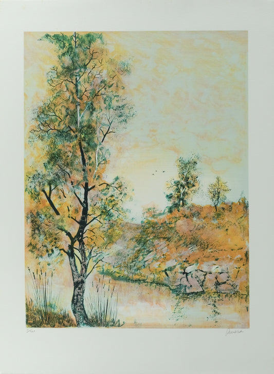 Antonio RIVERA : Au bord de la rivière - Lithographie originale signée