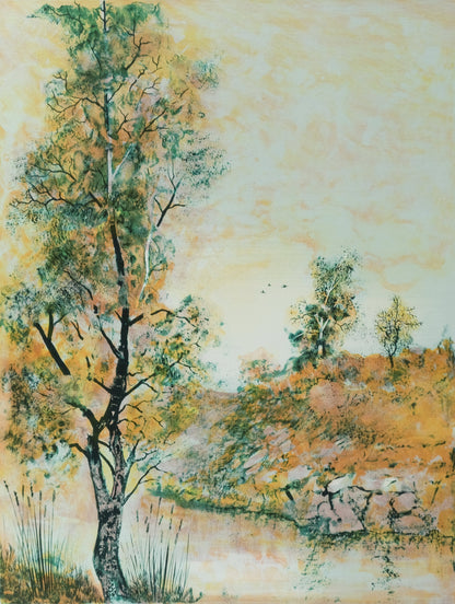 Antonio RIVERA : Au bord de la rivière - Lithographie originale signée