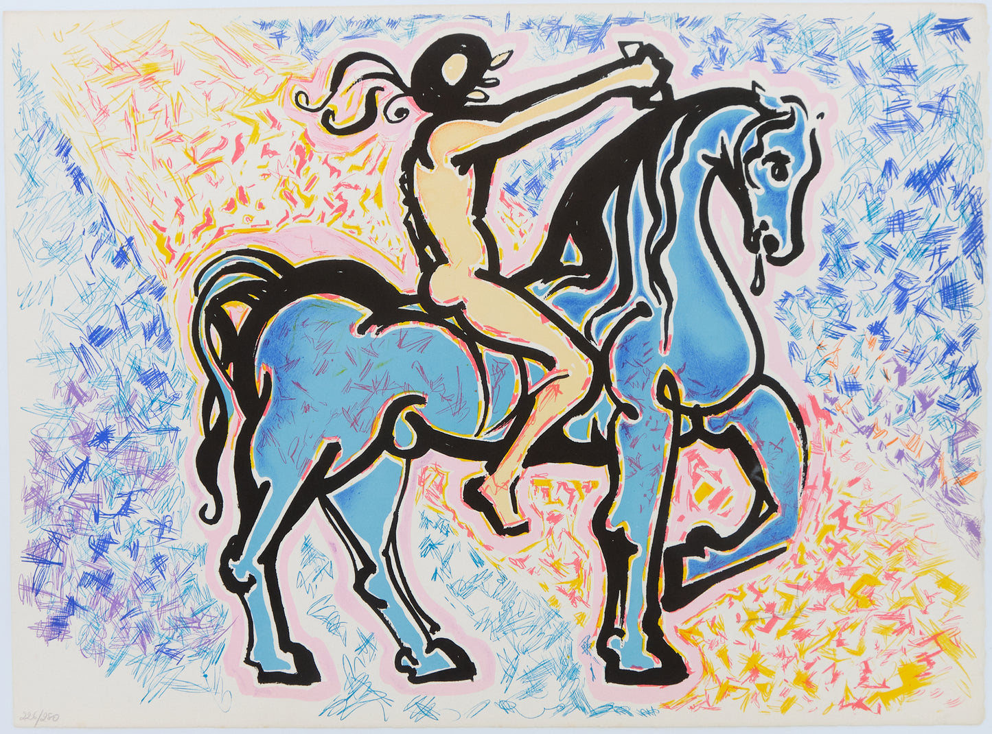 Salvador DALI : Le cavalier - Lithographie originale signée