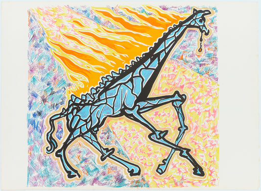 Salvador DALI : La girafe en feu - Lithographie originale signée