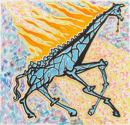 Salvador DALI : La girafe en feu - Lithographie originale signée