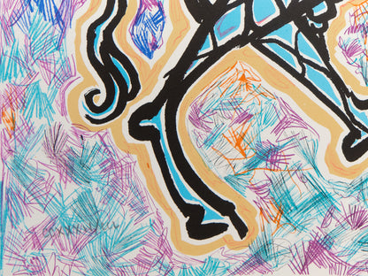 Salvador DALI : La girafe en feu - Lithographie originale signée