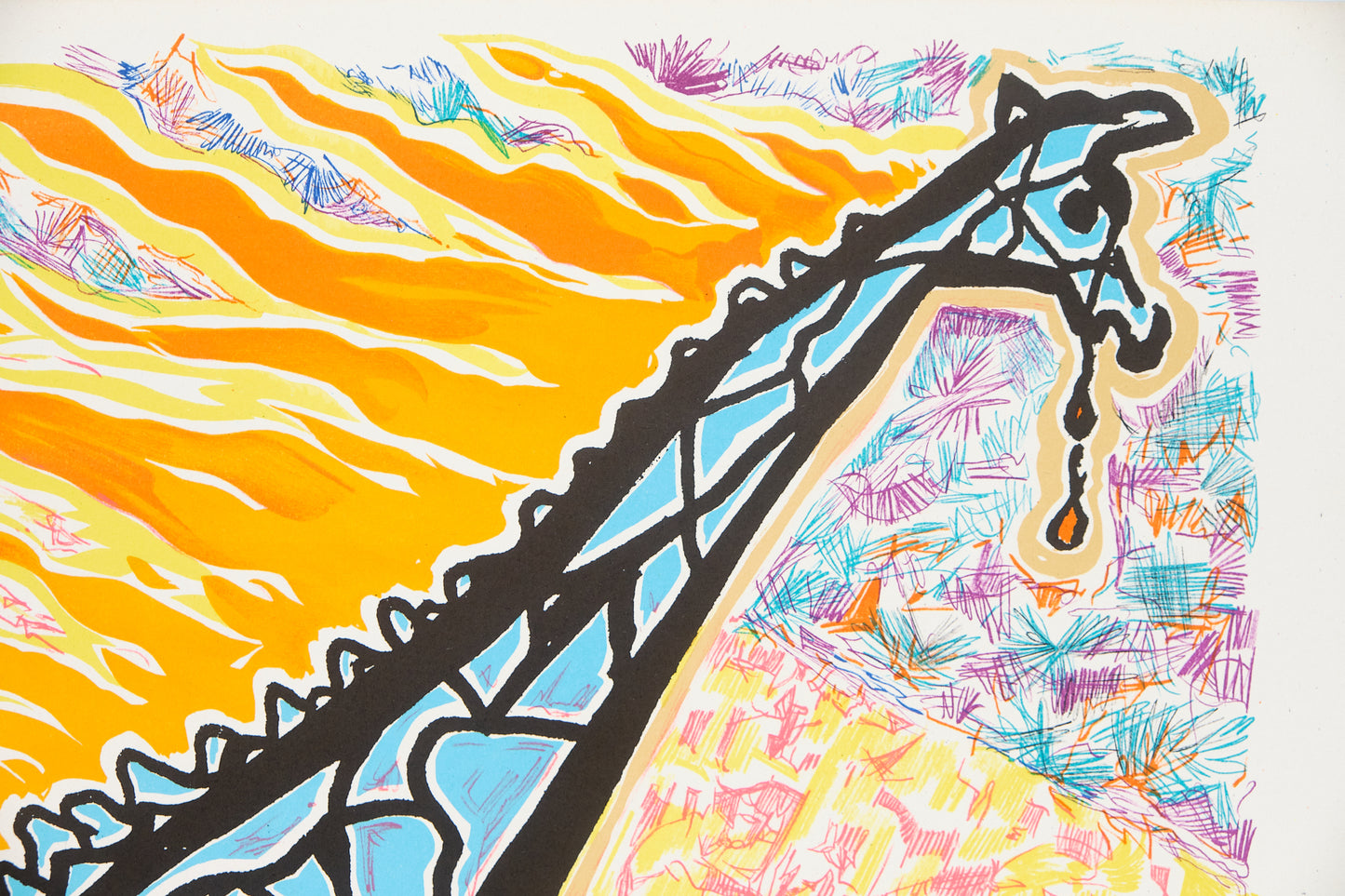 Salvador DALI : La girafe en feu - Lithographie originale signée