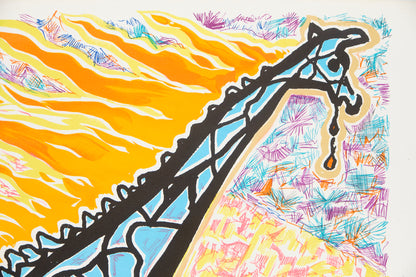 Salvador DALI : La girafe en feu - Lithographie originale signée